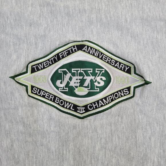 Vintage 90s New-York Jets Sweatshirt L/2XL 22x27 Gray - Picture 8 of 14